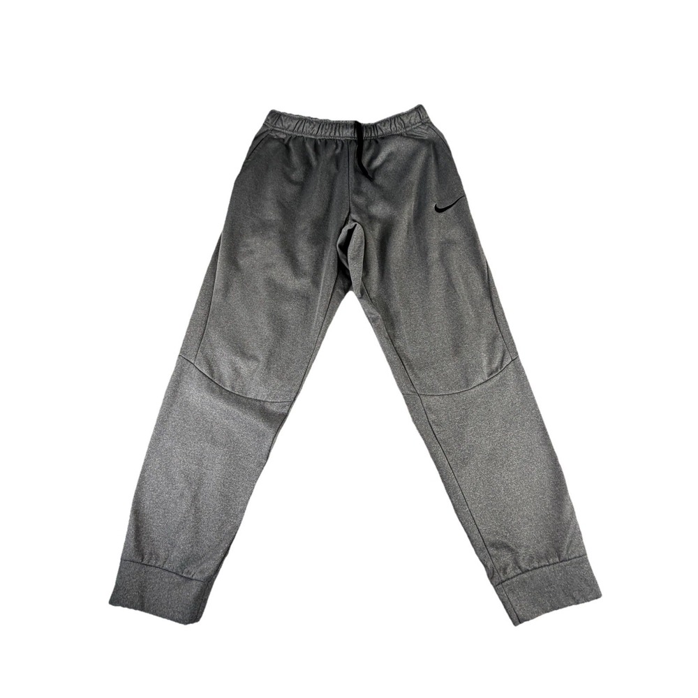 Nike Fitness Pants Mens Large Gray Dri Fit Fleece Lined Therma-FIT Tapered Leg